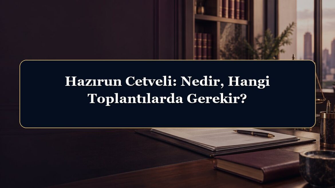 Hazırun Cetveli: Nedir, Hangi Toplantılarda Gerekir?