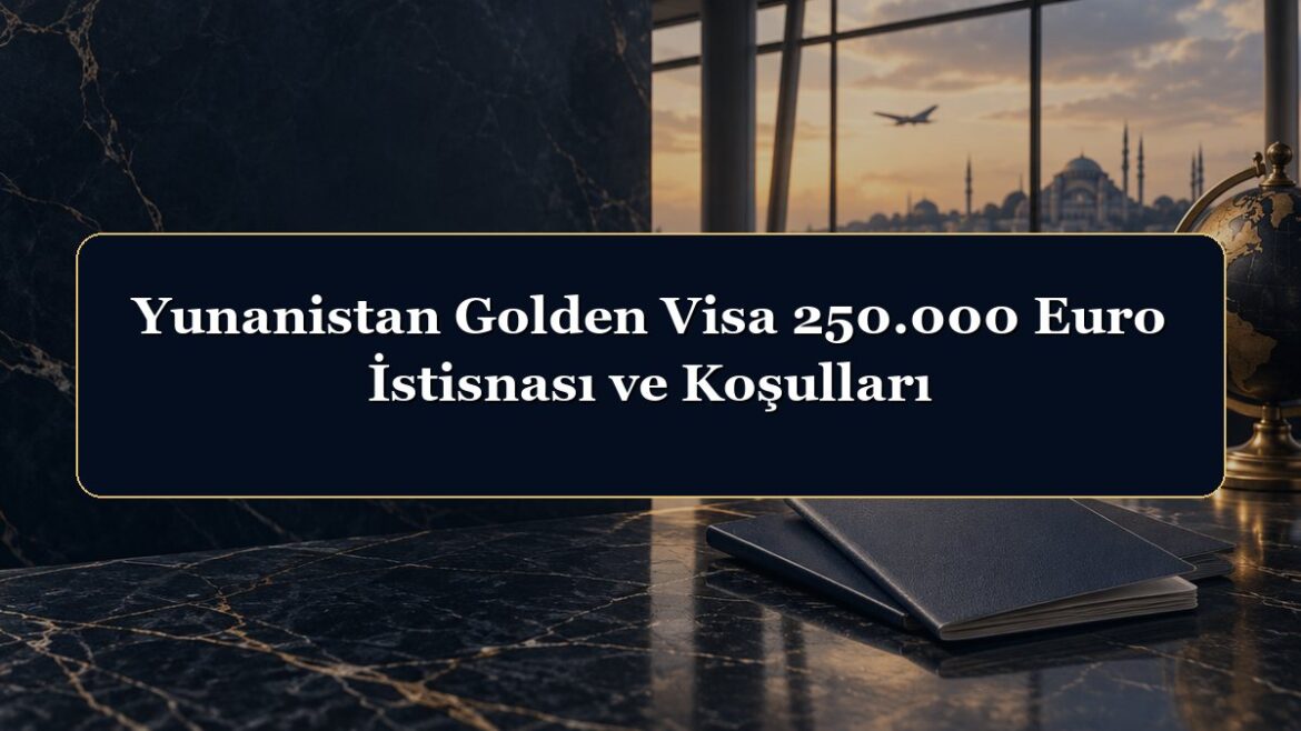 Yunanistan Golden Visa 250.000 Euro İstisnası ve Koşulları