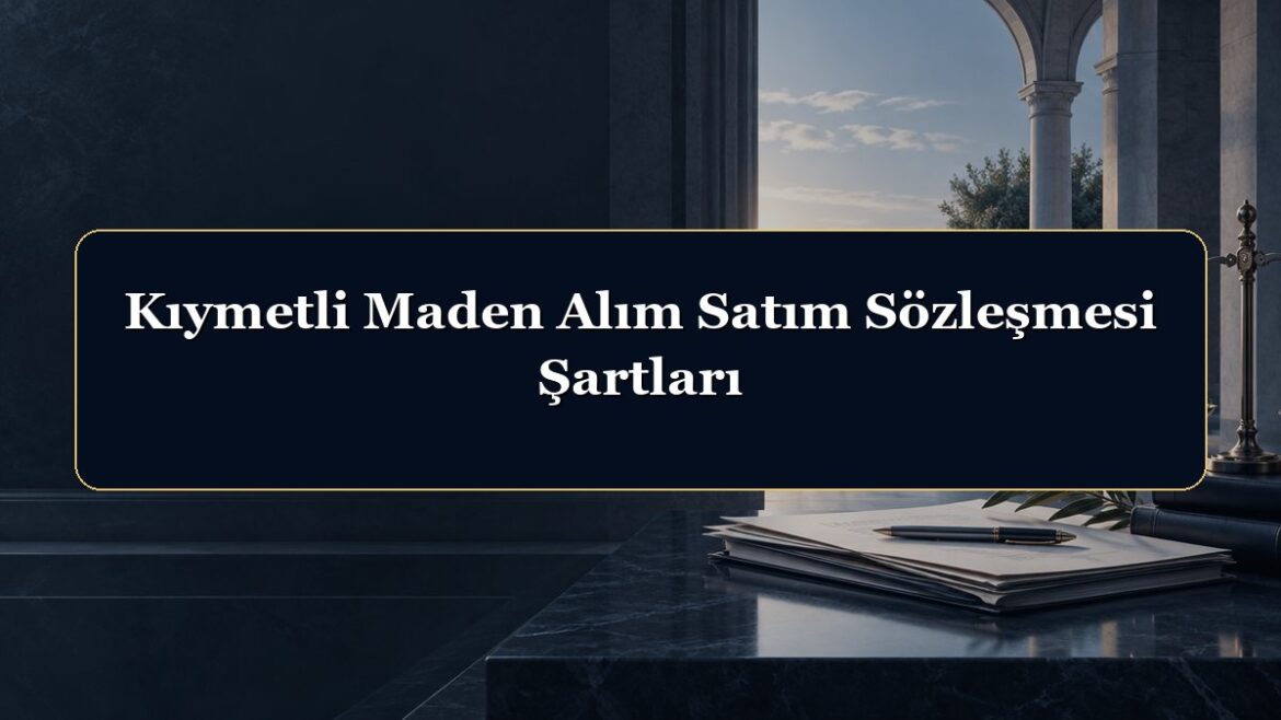 Kıymetli Maden Alım Satım Sözleşmesi Şartları