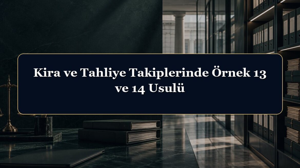 Kira ve Tahliye Takiplerinde Örnek 13 ve 14 Usulü