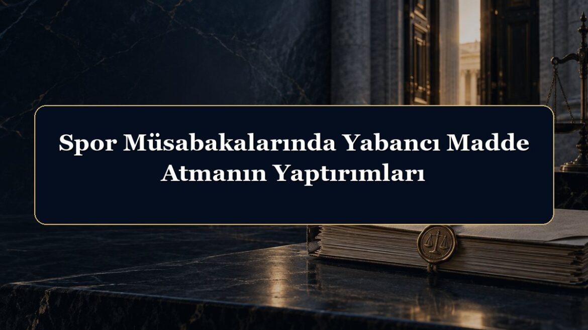 Spor Müsabakalarında Yabancı Madde Atmanın Yaptırımları