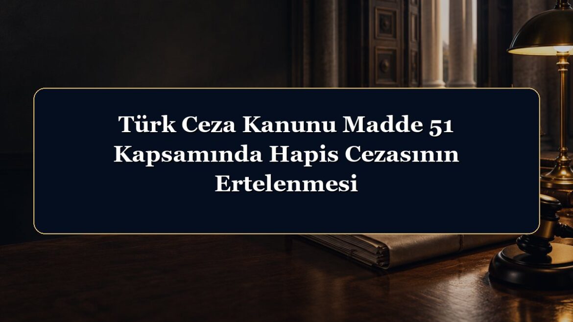 Türk Ceza Kanunu Madde 51 Kapsamında Hapis Cezasının Ertelenmesi