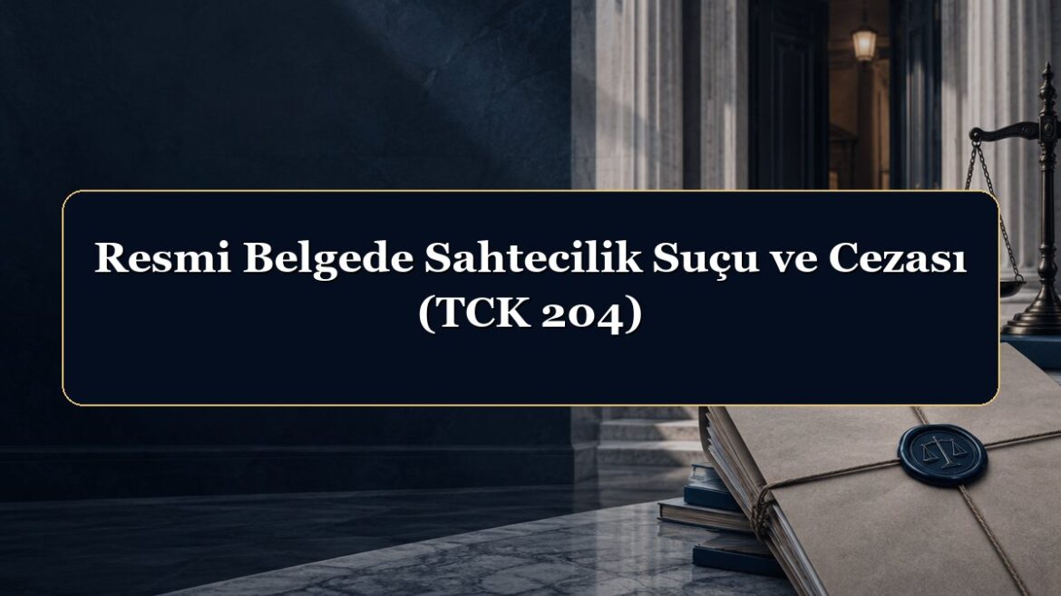 Resmi Belgede Sahtecilik Suçu ve Cezası (TCK 204)