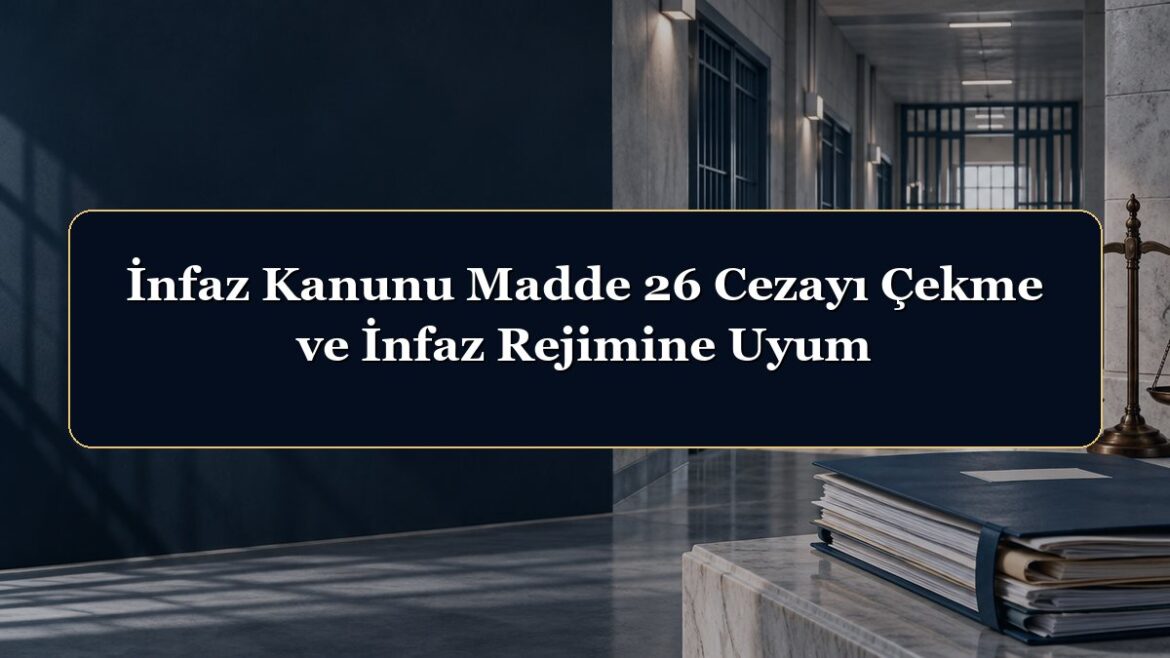 İnfaz Kanunu Madde 26 Cezayı Çekme ve İnfaz Rejimine Uyum