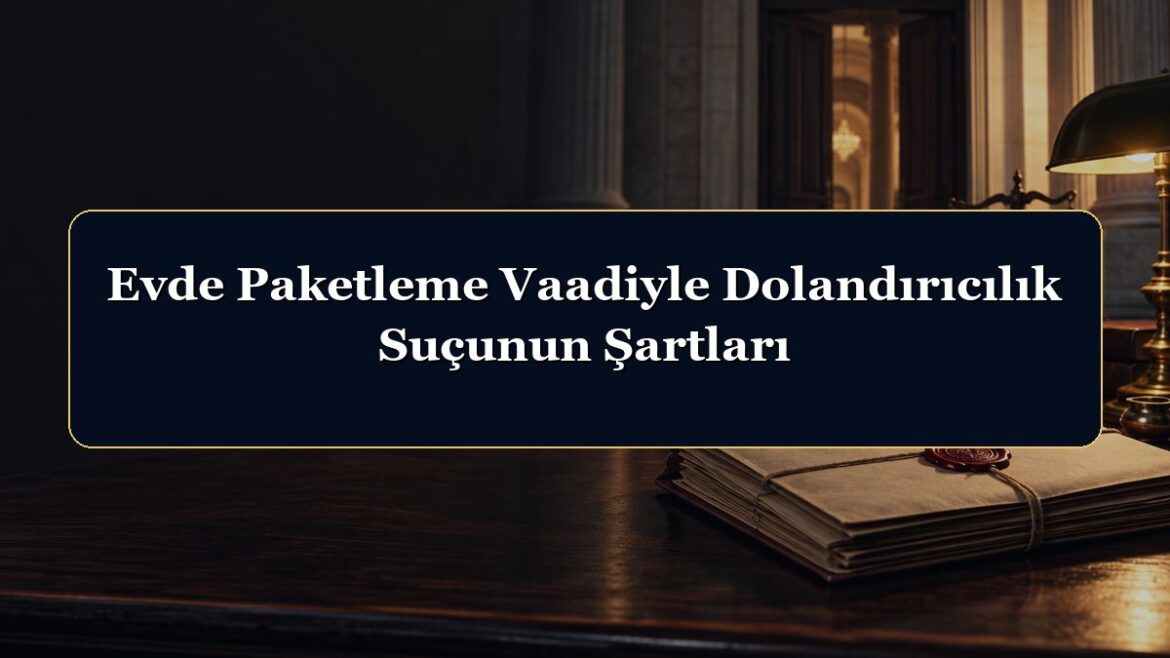 Evde Paketleme Vaadiyle Dolandırıcılık Suçunun Şartları