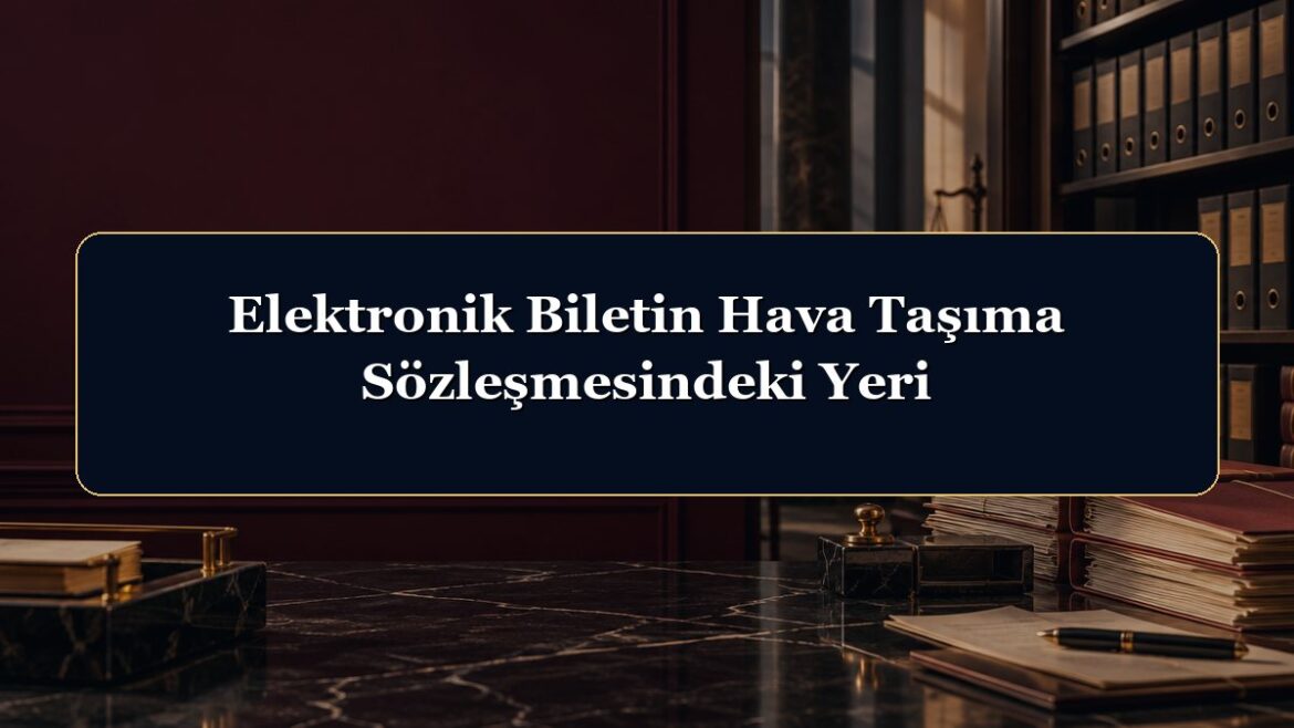 Elektronik Biletin Hava Taşıma Sözleşmesindeki Yeri