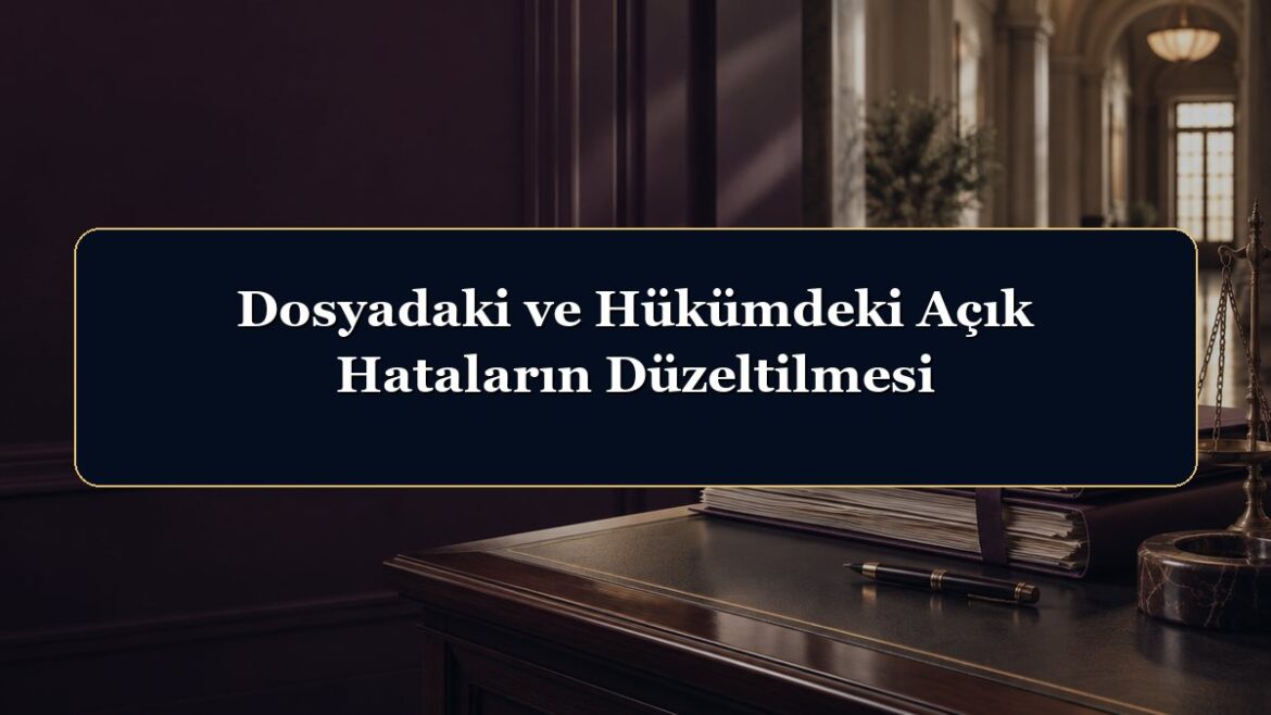 Dosyadaki ve Hükümdeki Açık Hataların Düzeltilmesi