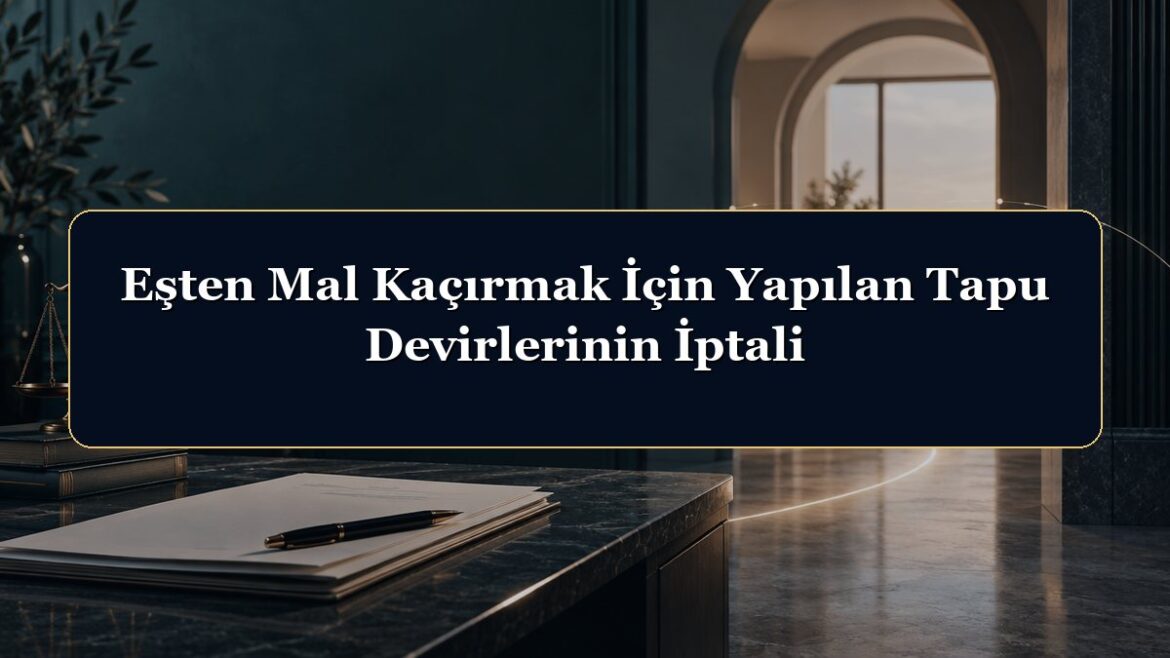 Eşten Mal Kaçırmak İçin Yapılan Tapu Devirlerinin İptali