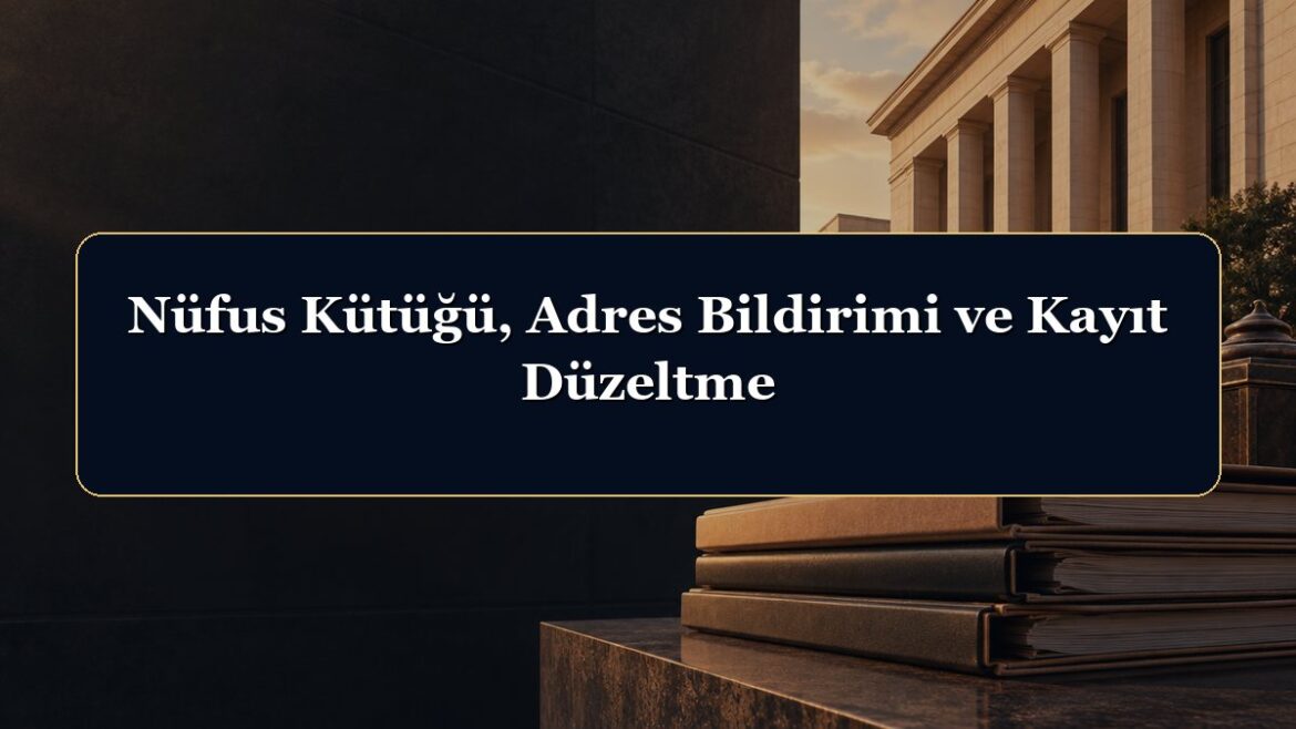 Nüfus Kütüğü, Adres Bildirimi ve Kayıt Düzeltme