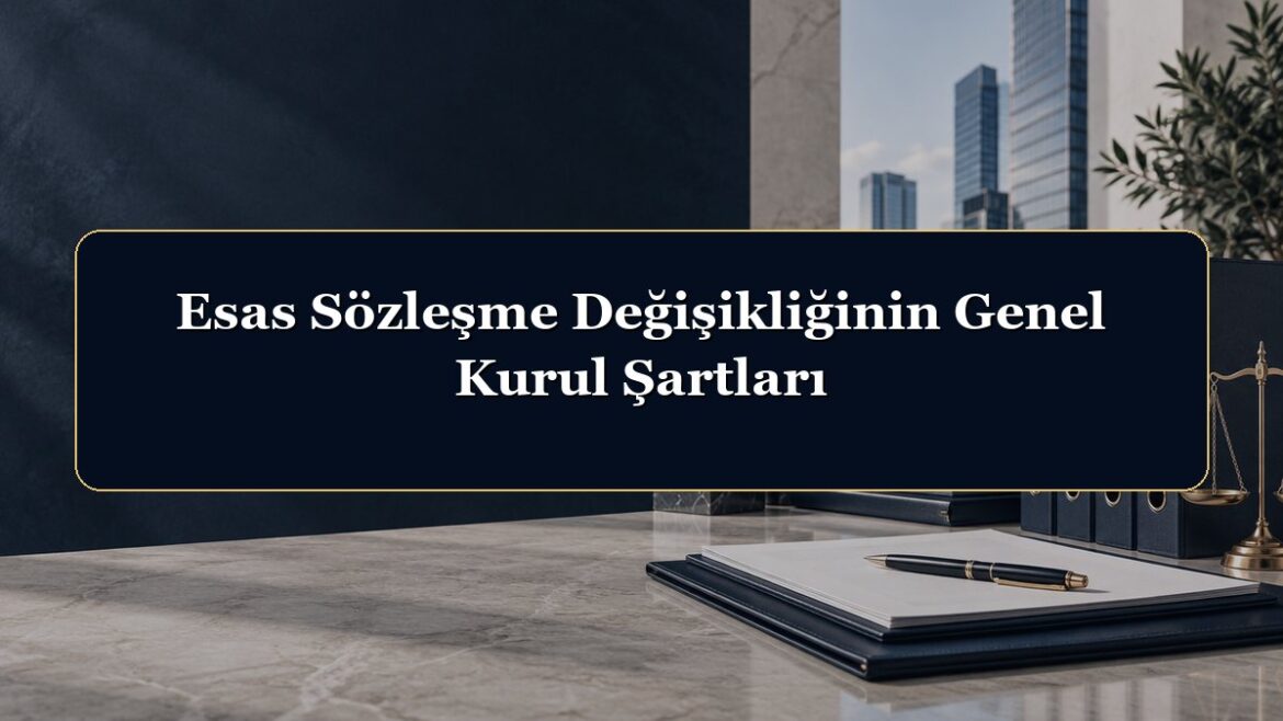 Esas Sözleşme Değişikliğinin Genel Kurul Şartları