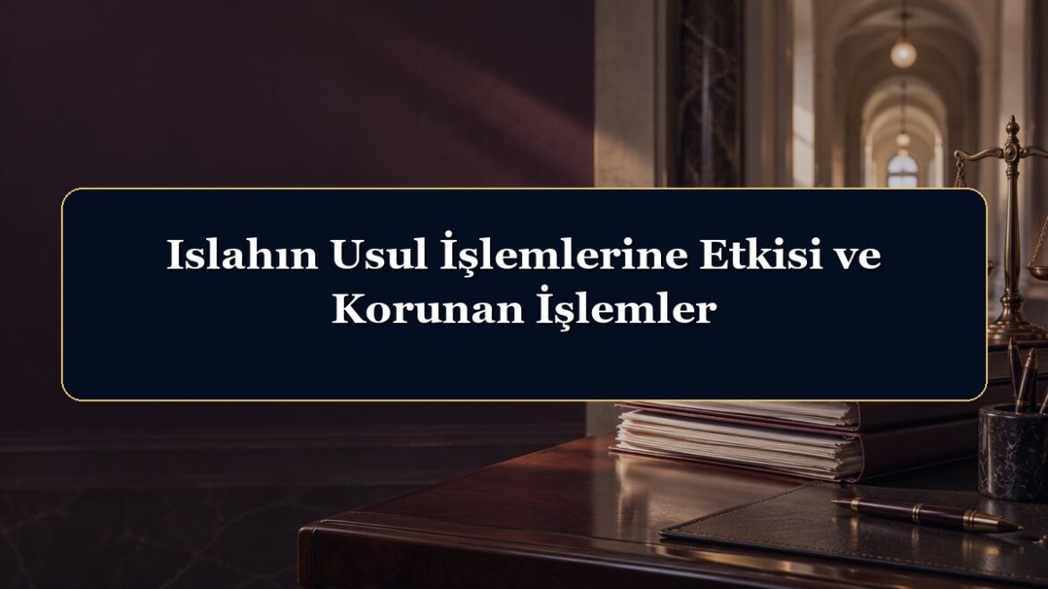 Islahın Usul İşlemlerine Etkisi ve Korunan İşlemler
