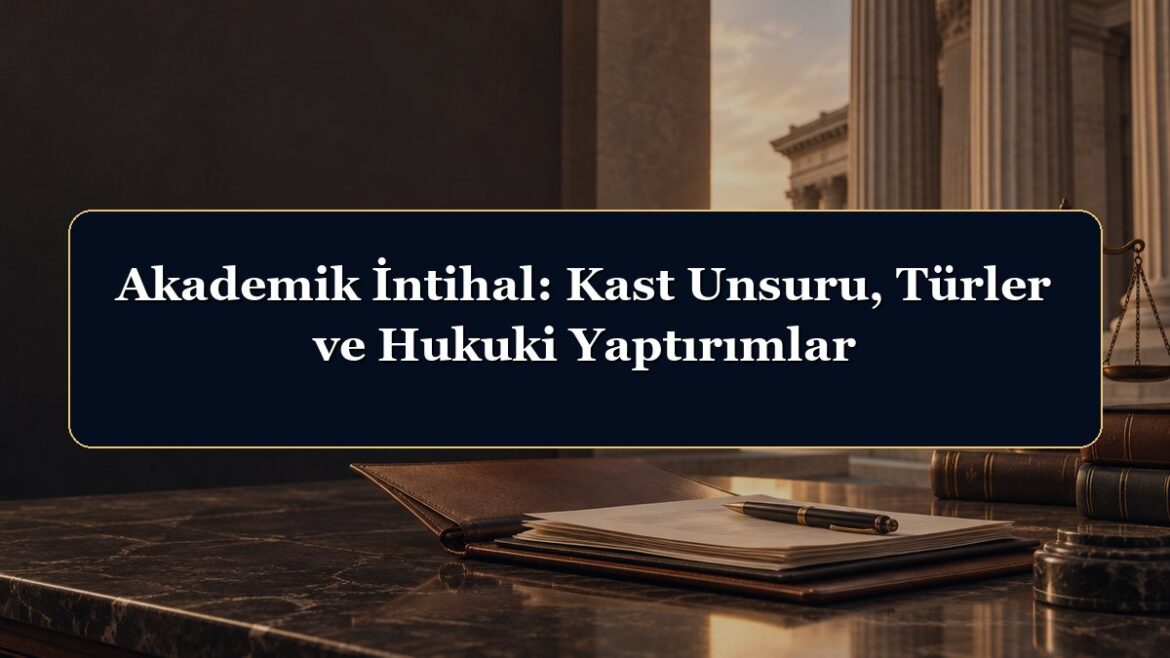 Akademik İntihal: Kast Unsuru, Türler ve Hukuki Yaptırımlar