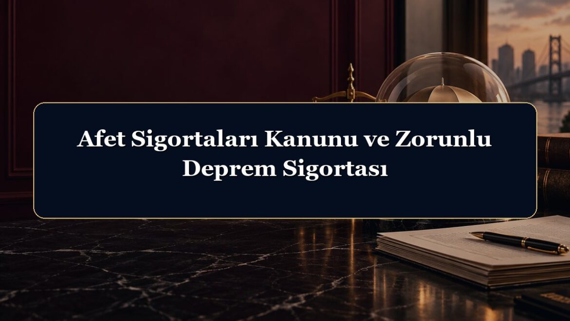 Afet Sigortaları Kanunu ve Zorunlu Deprem Sigortası