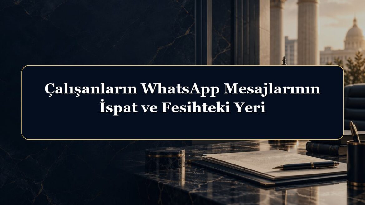 Çalışanların WhatsApp Mesajlarının İspat ve Fesihteki Yeri