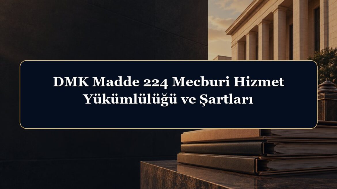 DMK Madde 224 Mecburi Hizmet Yükümlülüğü ve Şartları