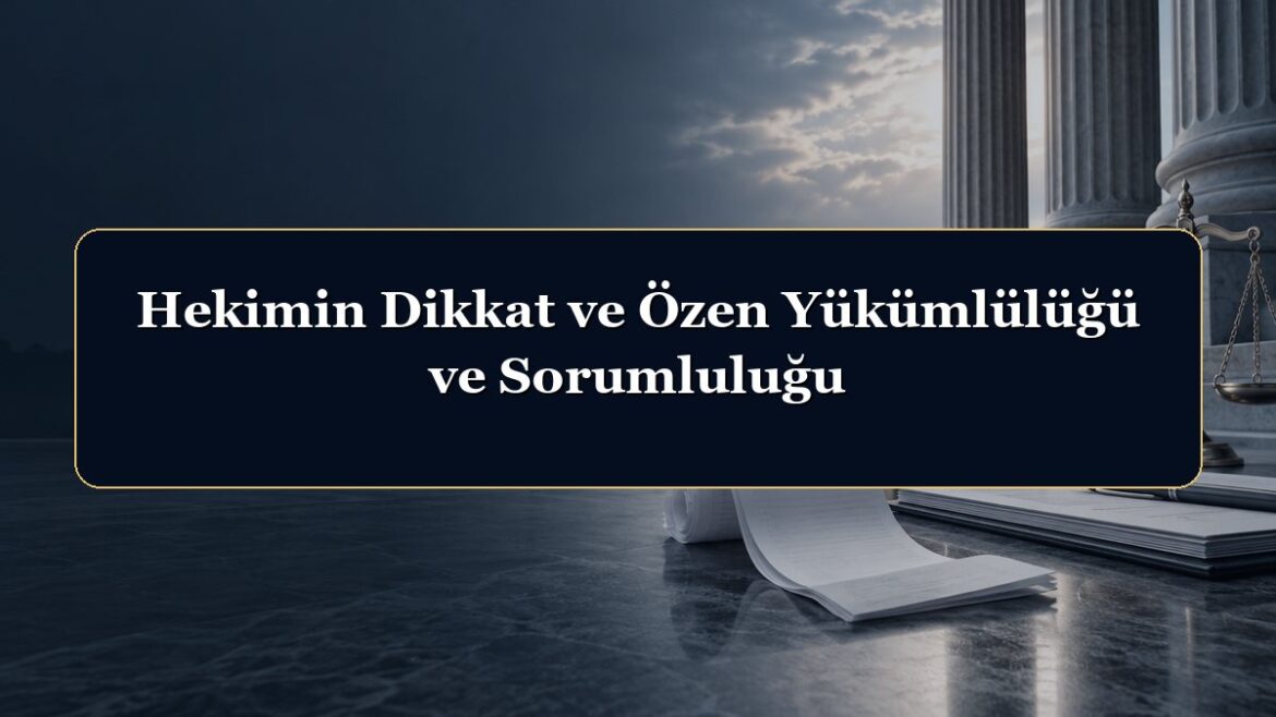 Hekimin Dikkat ve Özen Yükümlülüğü ve Sorumluluğu