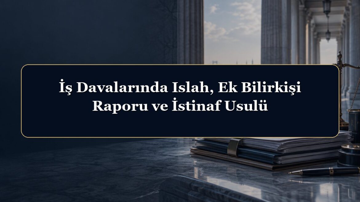 İş Davalarında Islah, Ek Bilirkişi Raporu ve İstinaf Usulü