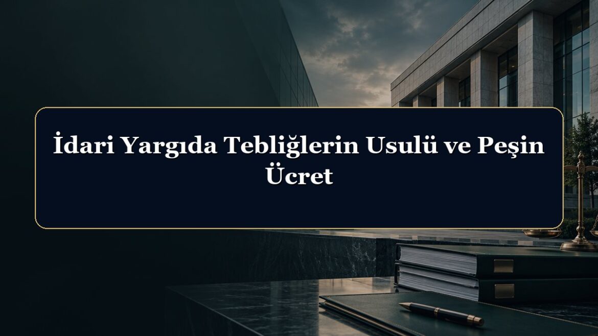 İdari Yargıda Tebliğlerin Usulü ve Peşin Ücret