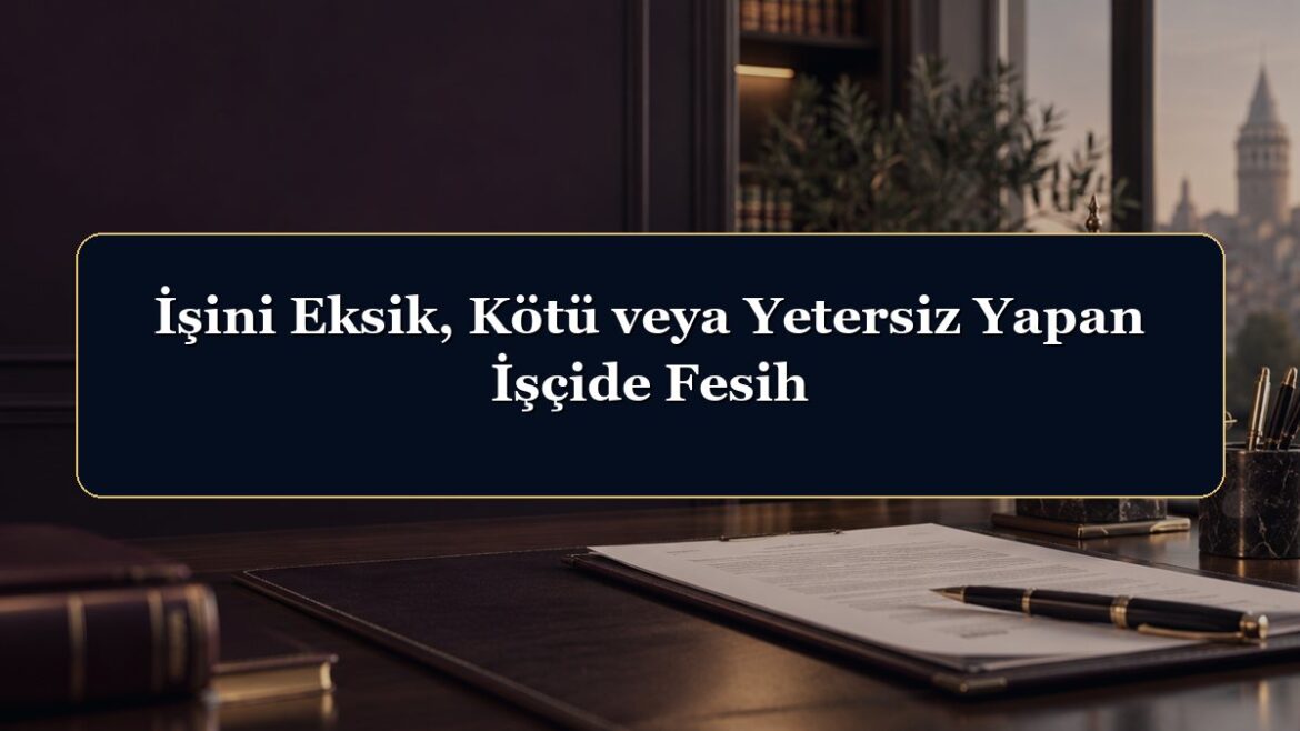 İşini Eksik, Kötü veya Yetersiz Yapan İşçide Fesih