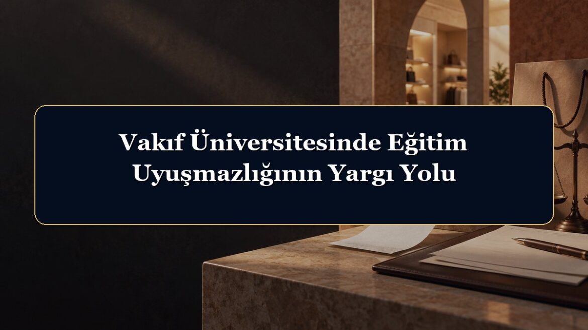 Vakıf Üniversitesinde Eğitim Uyuşmazlığının Yargı Yolu