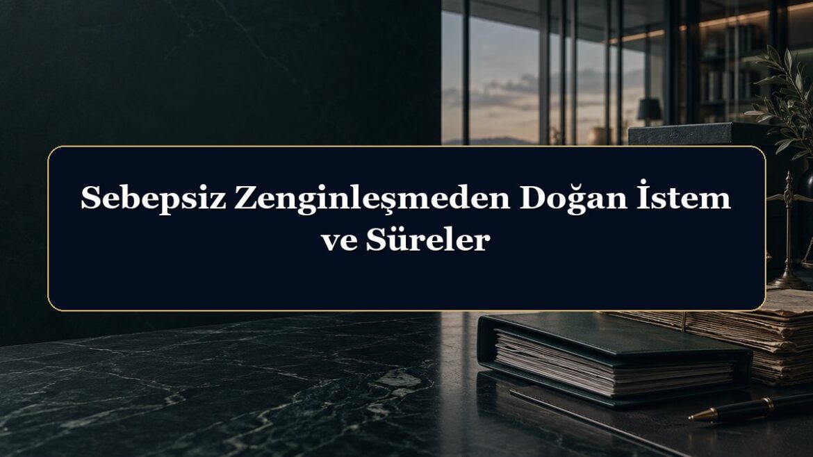 Sebepsiz Zenginleşmeden Doğan İstem ve Süreler