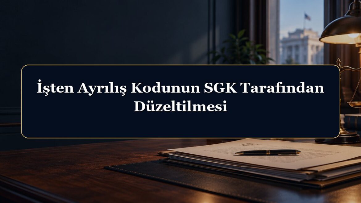 İşten Ayrılış Kodunun SGK Tarafından Düzeltilmesi