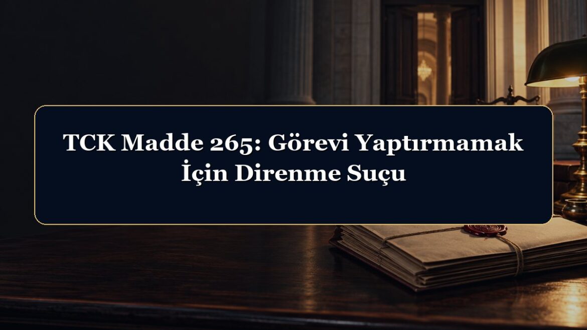 TCK Madde 265: Görevi Yaptırmamak İçin Direnme Suçu