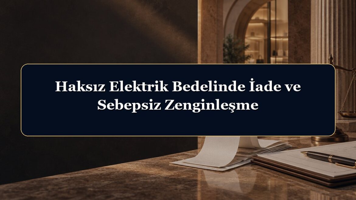 Haksız Elektrik Bedelinde İade ve Sebepsiz Zenginleşme