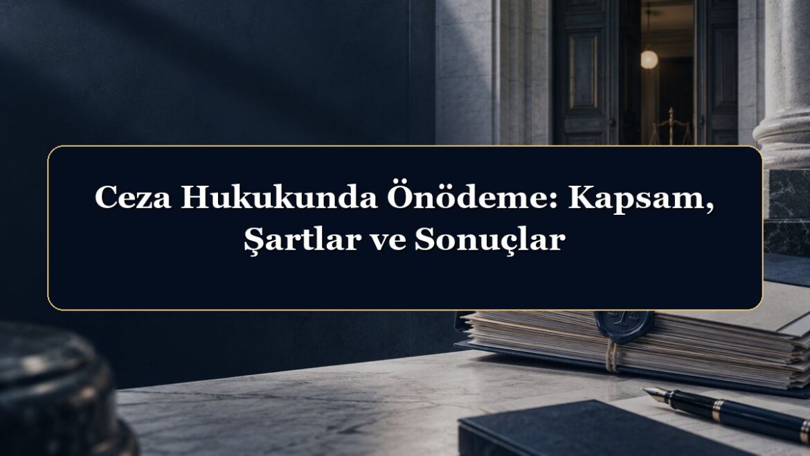 Ceza Hukukunda Önödeme: Kapsam, Şartlar ve Sonuçlar