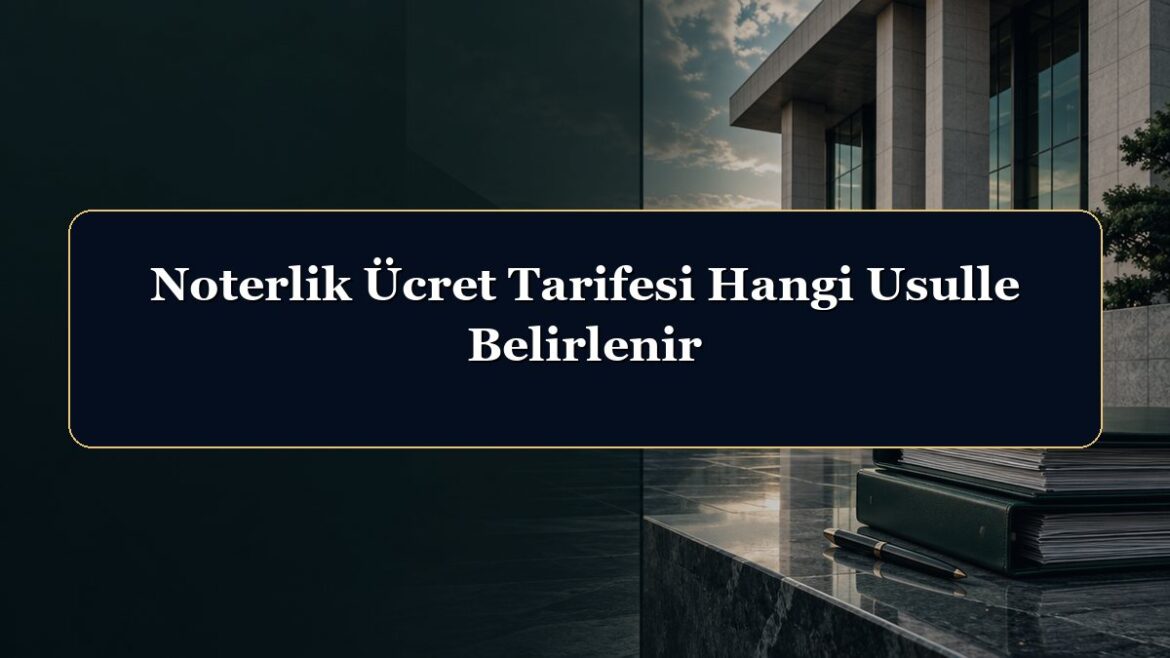 Noterlik Ücret Tarifesi Hangi Usulle Belirlenir