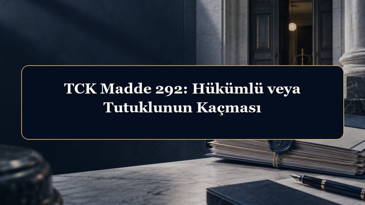 TCK Madde 292: Hükümlü veya Tutuklunun Kaçması
