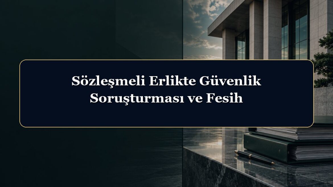 Sözleşmeli Erlikte Güvenlik Soruşturması ve Fesih