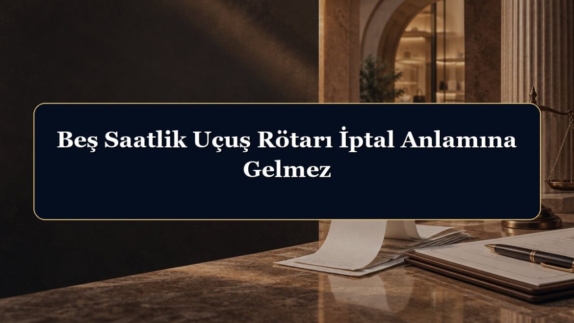 Beş Saatlik Uçuş Rötarı İptal Anlamına Gelmez