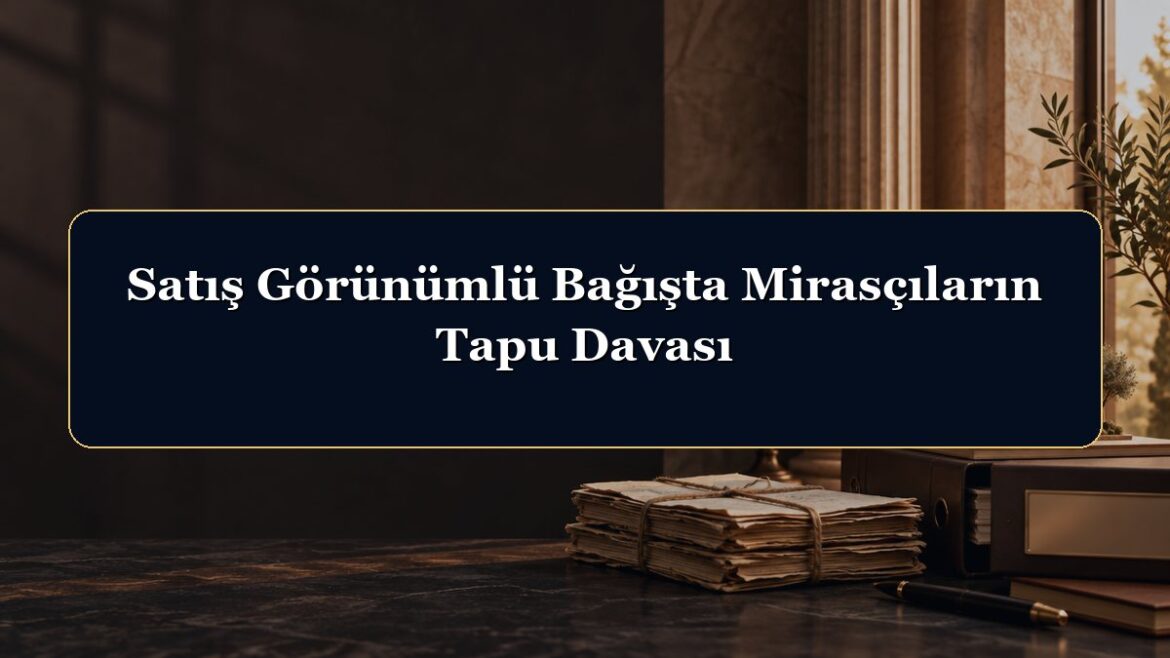 Satış Görünümlü Bağışta Mirasçıların Tapu Davası