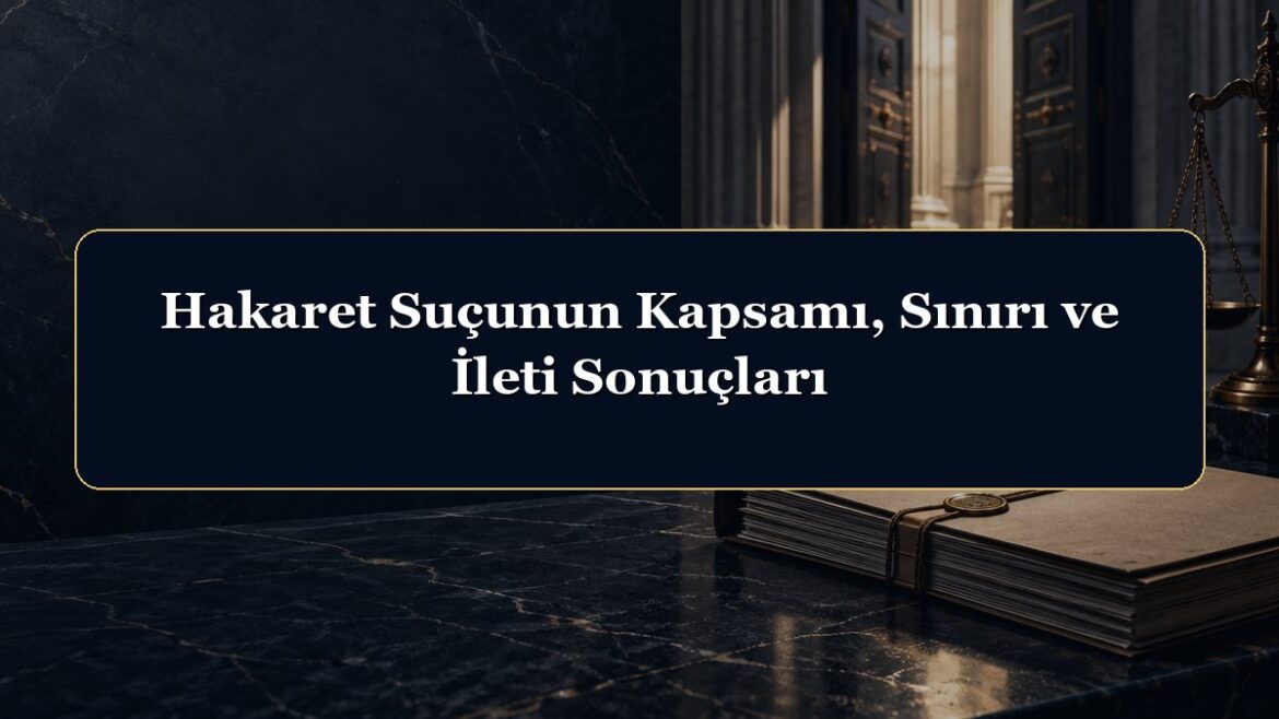 Hakaret Suçunun Kapsamı, Sınırı ve İleti Sonuçları