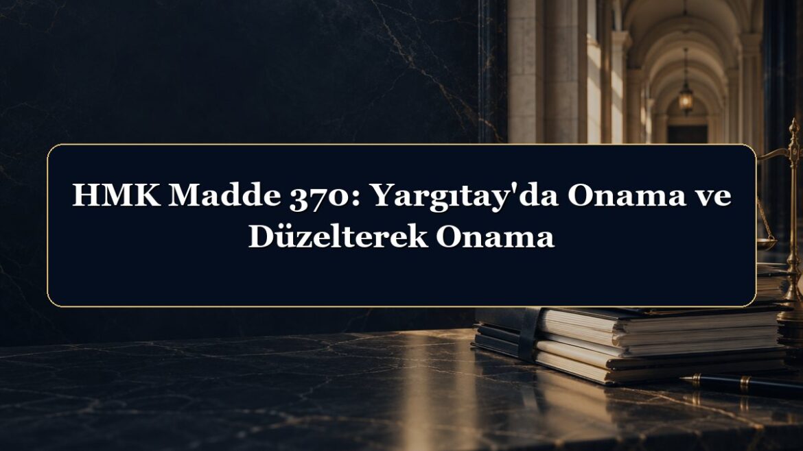 HMK Madde 370: Yargıtay'da Onama ve Düzelterek Onama