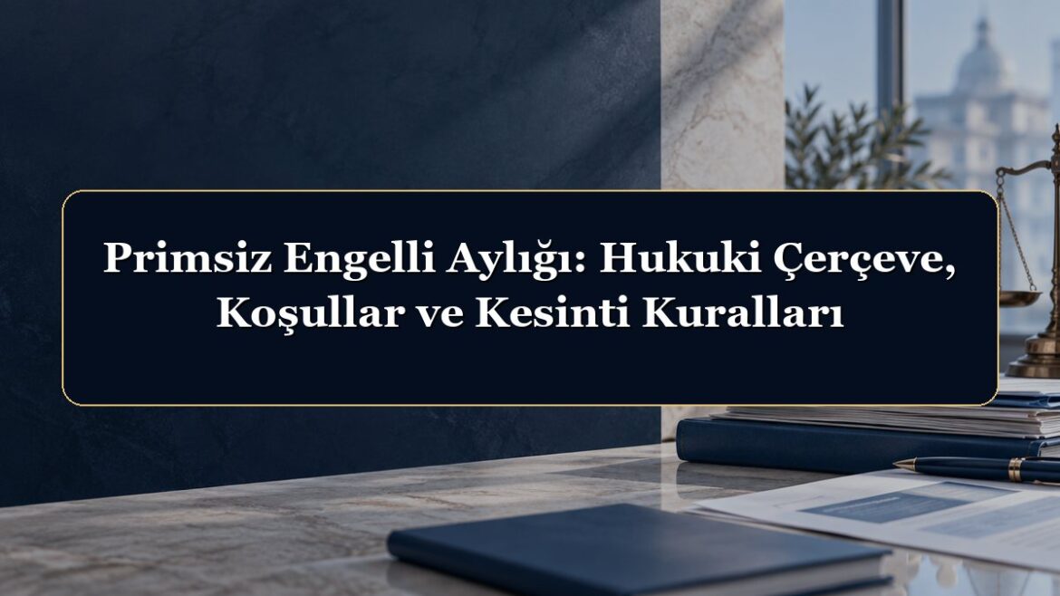 Primsiz Engelli Aylığı: Hukuki Çerçeve, Koşullar ve Kesinti Kuralları