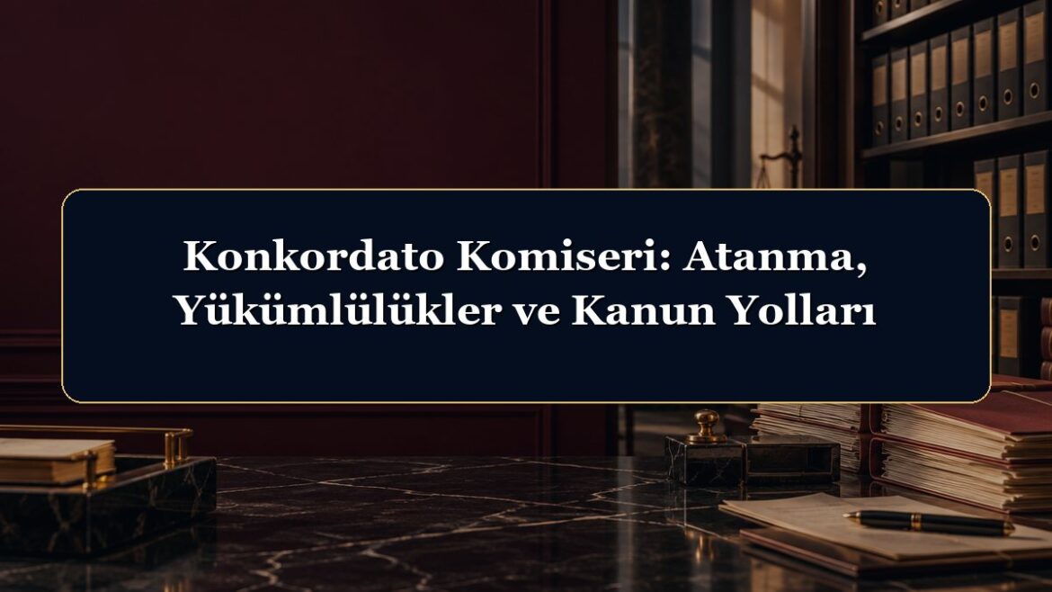 Konkordato Komiseri: Atanma, Yükümlülükler ve Kanun Yolları