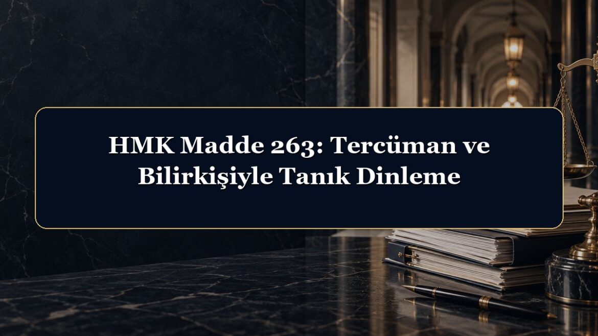 HMK Madde 263: Tercüman ve Bilirkişiyle Tanık Dinleme