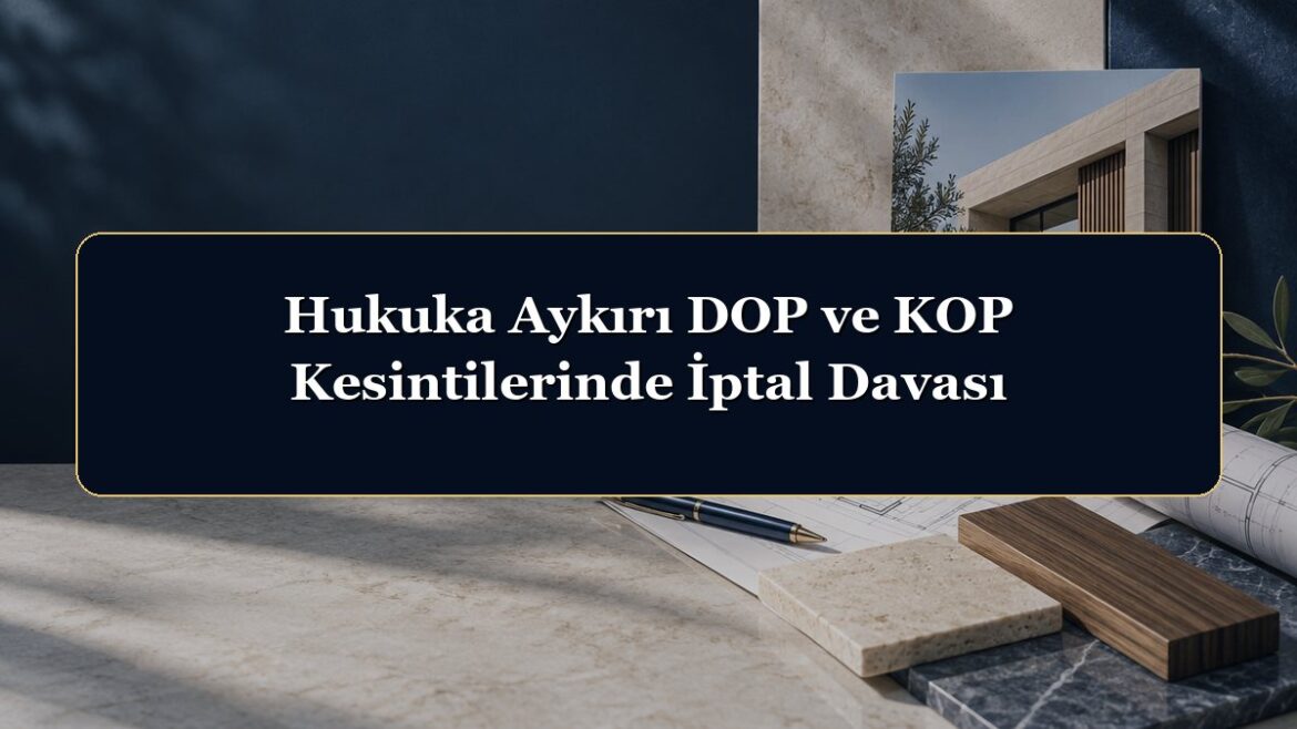 Hukuka Aykırı DOP ve KOP Kesintilerinde İptal Davası