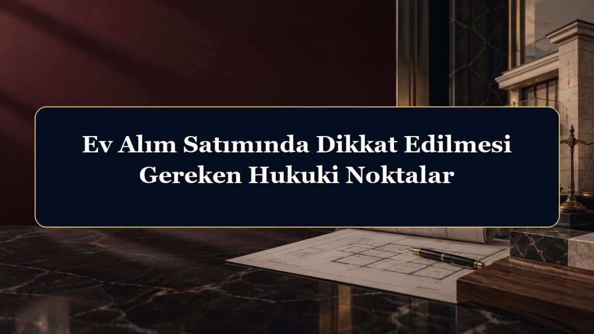 Ev Alım Satımında Dikkat Edilmesi Gereken Hukuki Noktalar
