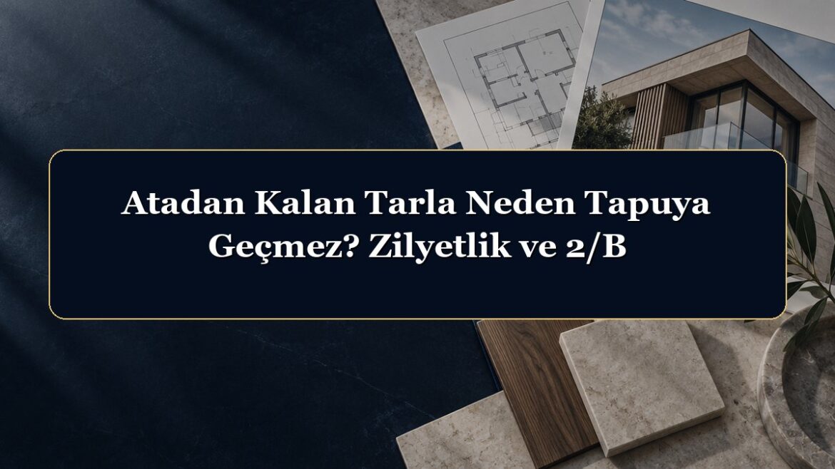 Atadan Kalan Tarla Neden Tapuya Geçmez? Zilyetlik ve 2/B