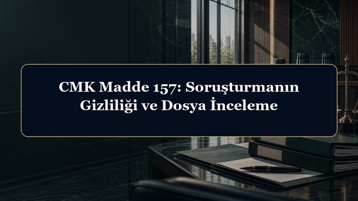 CMK Madde 157: Soruşturmanın Gizliliği ve Dosya İnceleme
