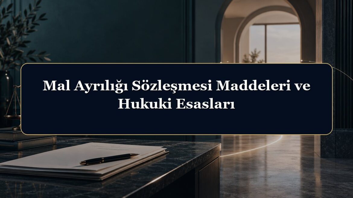 Mal Ayrılığı Sözleşmesi Maddeleri ve Hukuki Esasları