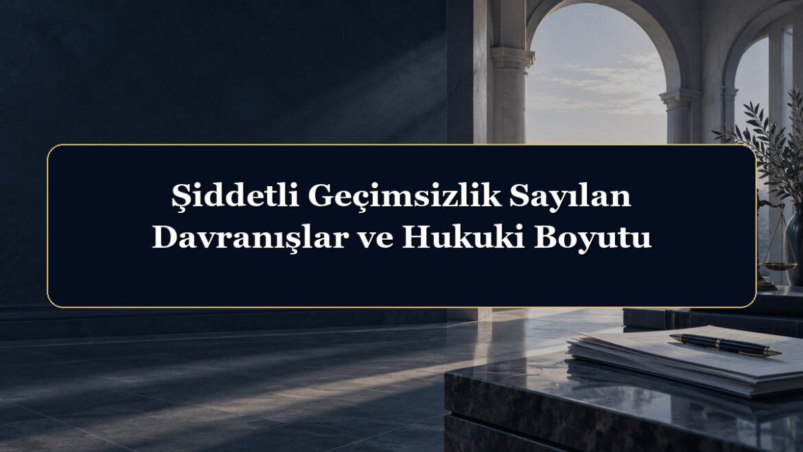 Şiddetli Geçimsizlik Sayılan Davranışlar ve Hukuki Boyutu