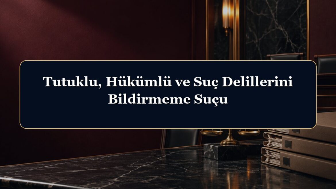 Tutuklu, Hükümlü ve Suç Delillerini Bildirmeme Suçu