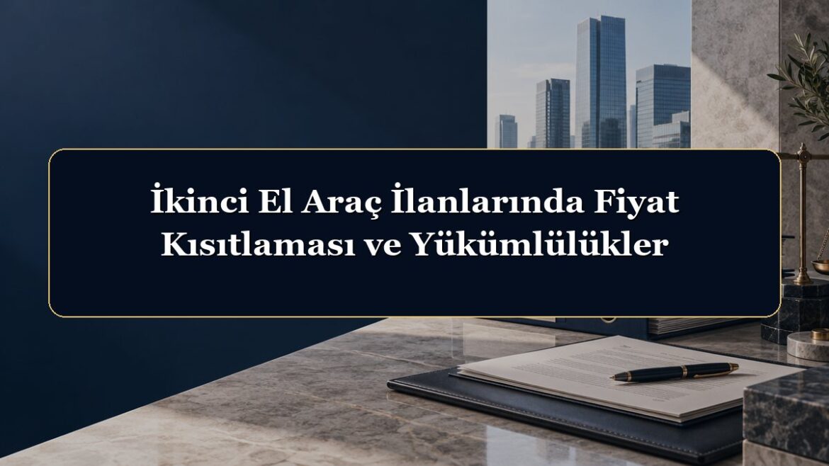 İkinci El Araç İlanlarında Fiyat Kısıtlaması ve Yükümlülükler