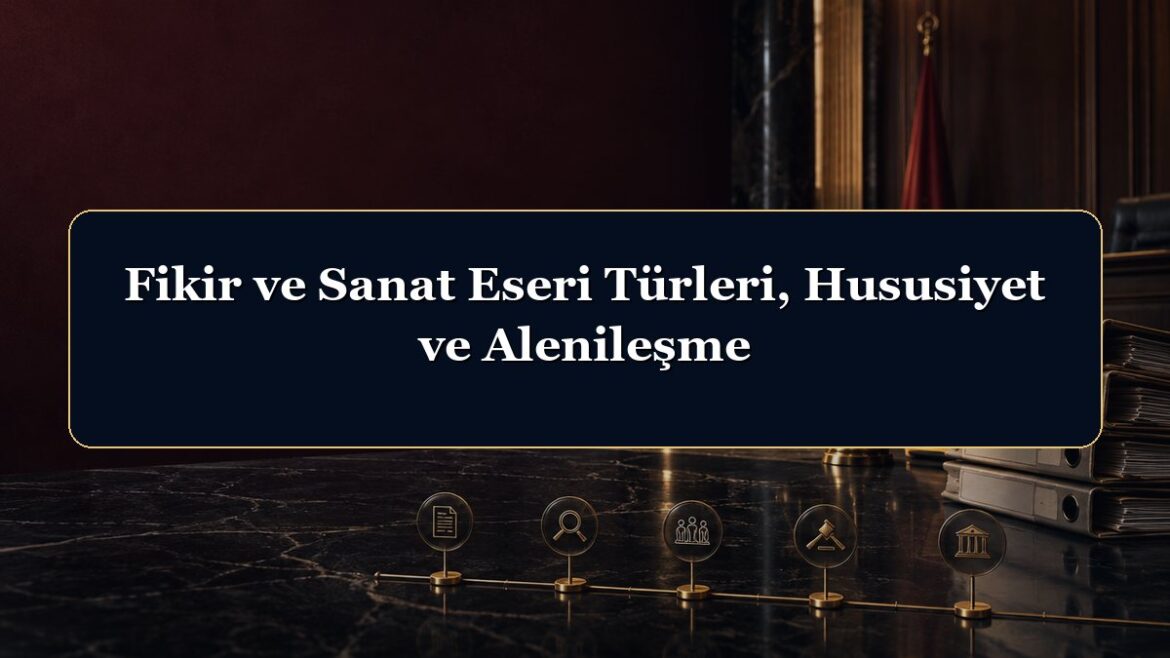 Fikir ve Sanat Eseri Türleri, Hususiyet ve Alenileşme