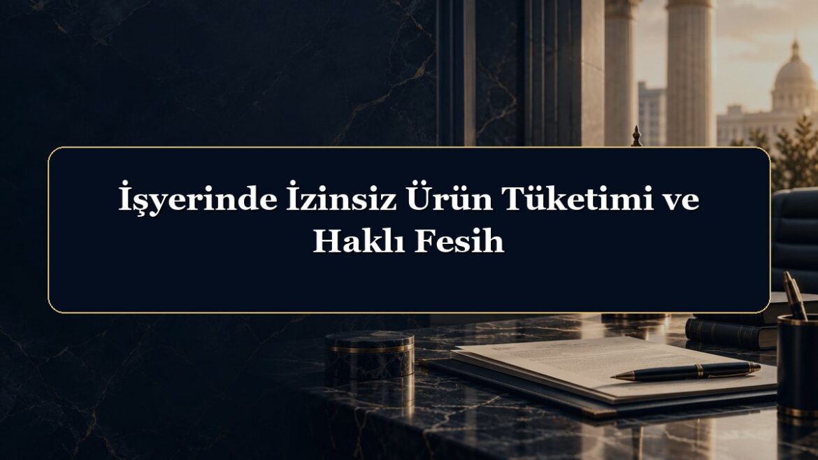 İşyerinde İzinsiz Ürün Tüketimi ve Haklı Fesih