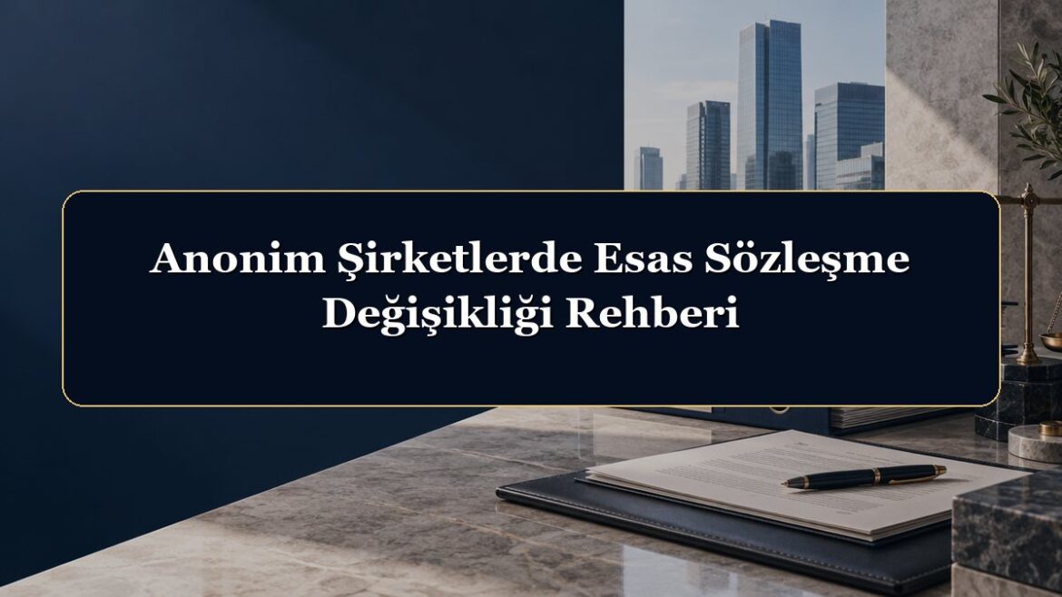 Anonim Şirketlerde Esas Sözleşme Değişikliği Rehberi